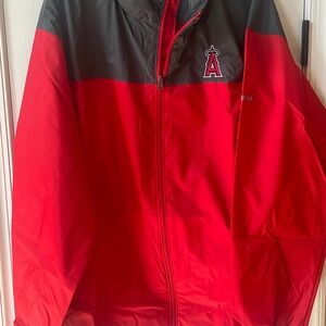 Anaheim Angels Columbia Men's Red and Black Windbreaker XXL NEW MLB
